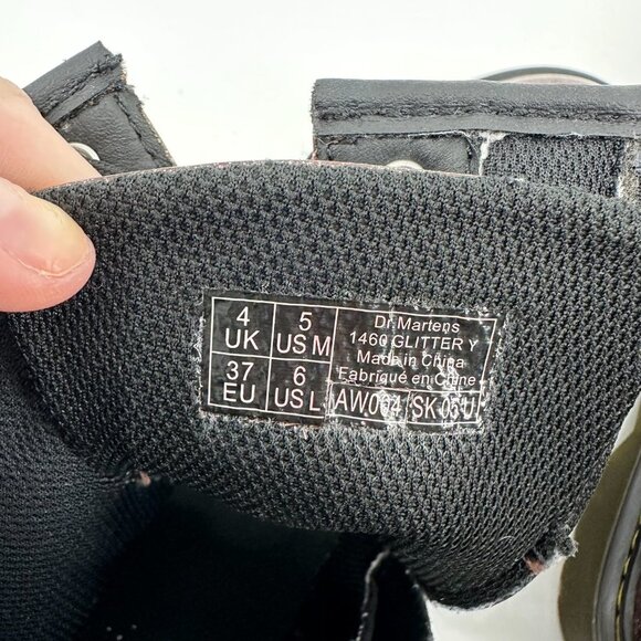 Dr. Martens 1460 Combat Boots Coated Brown Glitter Size 6 Women's - Picture 7 of 9